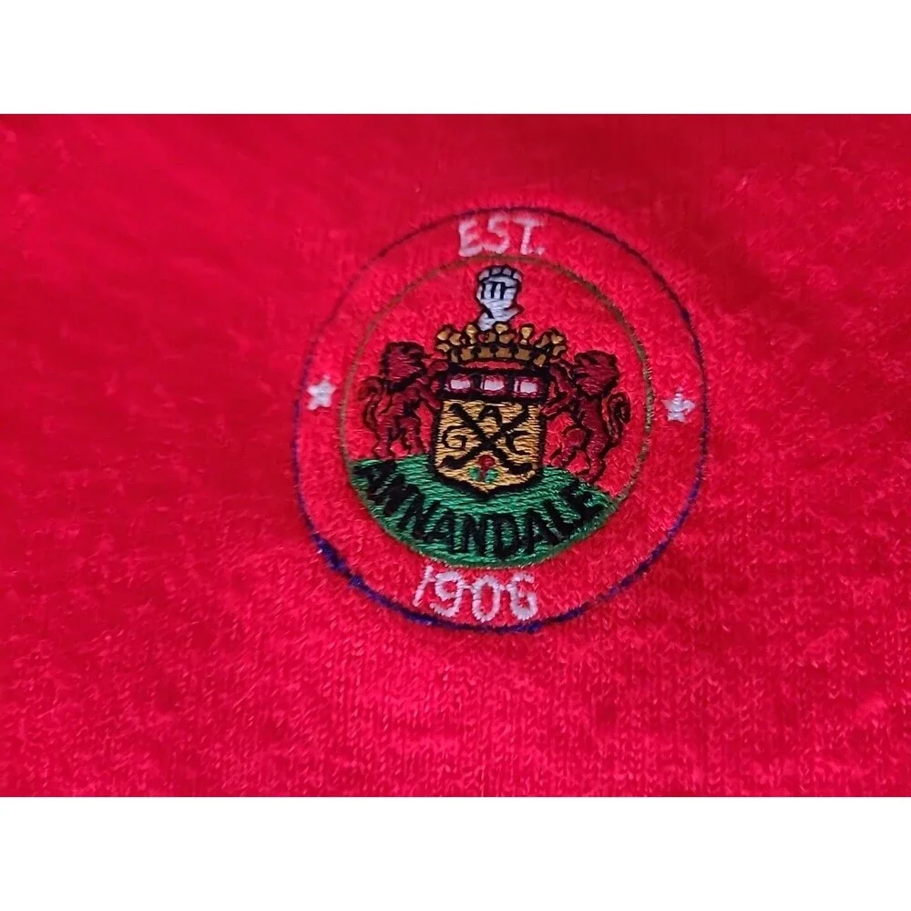 Vintage 70s Annadale Club Pickering By The Kimberton L Sweater Red Golf Knit